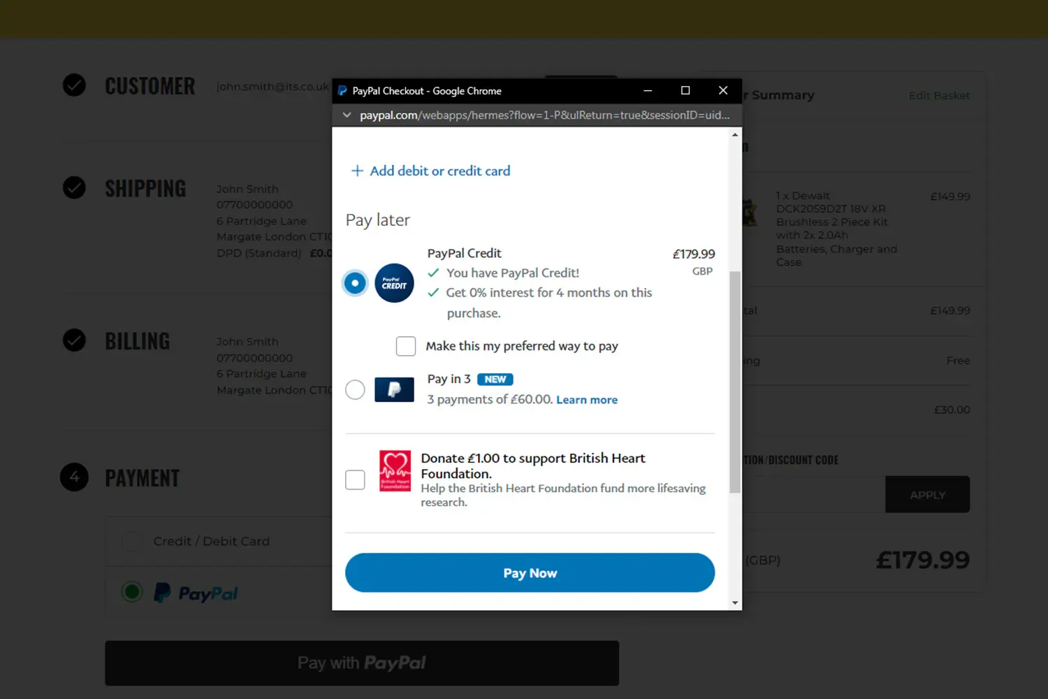 How PayPal Credit works - step 2
