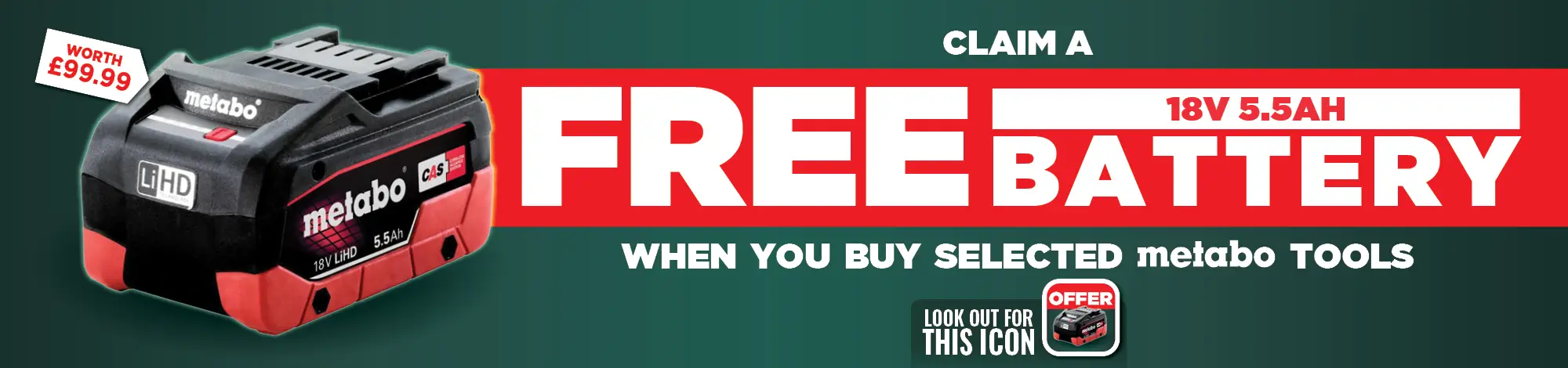 METABO Redemption - Free 18V 4.0Ah Battery