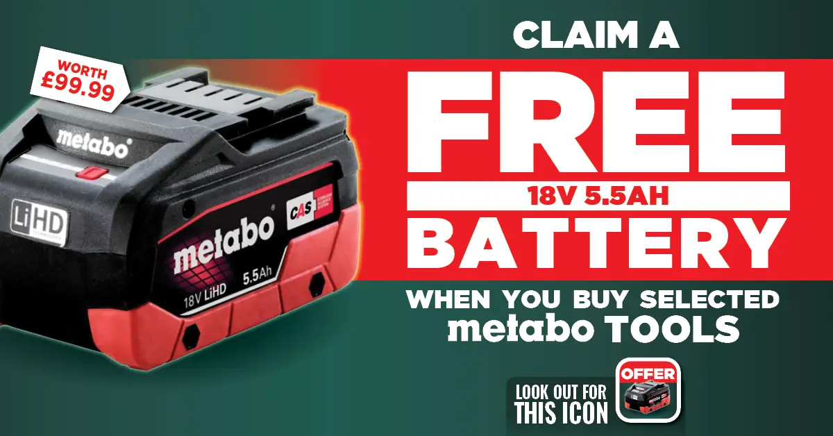 METABO Redemption - Free 18V 4.0Ah Battery