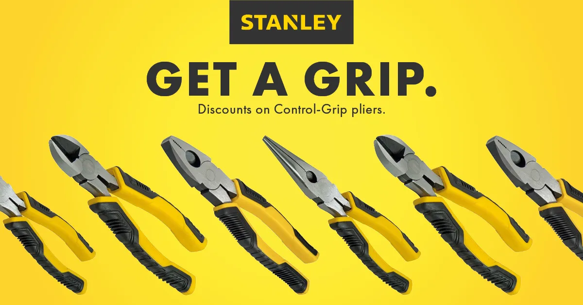 STANLEY CONTROL GRIP HIGHLIGHT AND DISCOUNTS
