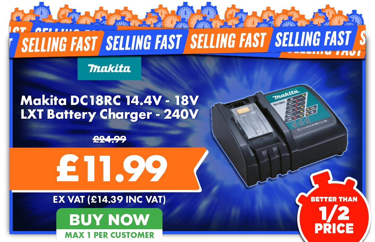 Makita DC18RC 14.4V - 18V LXT Battery Charger - 240V