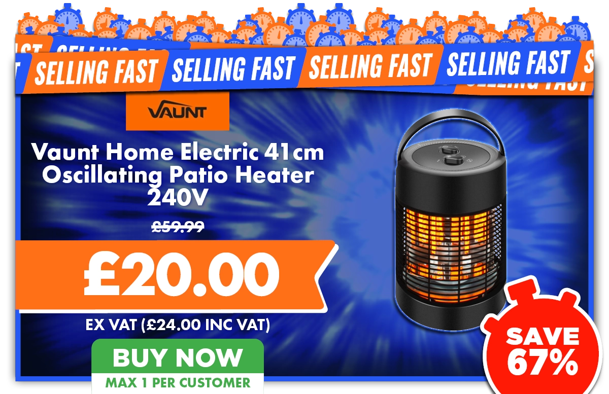 Vaunt Home Electric 41cm Oscillating Patio Heater 240V