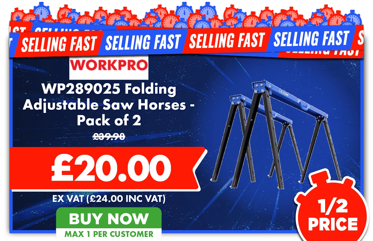 WORKPRO WP289025 Folding Adjustable Saw Horses - Pack of 2