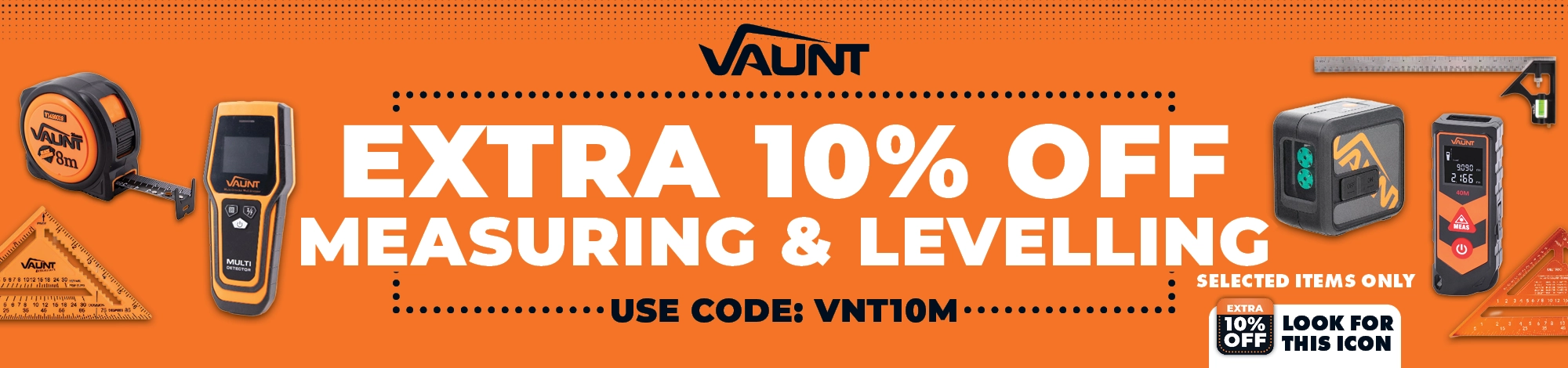 VMM: EXTRA 10% OFF Selected Measuring & Levelling