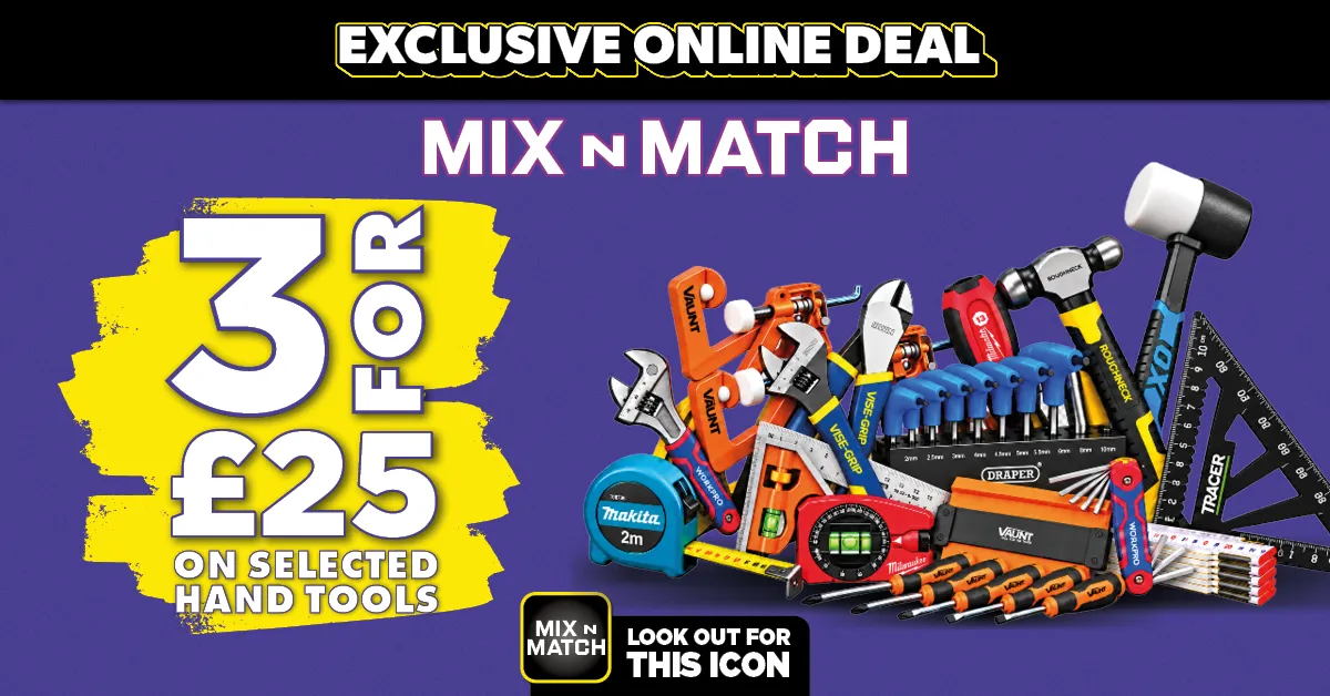 Pick & Mix - 3 for £25 on Selected Hand Tools