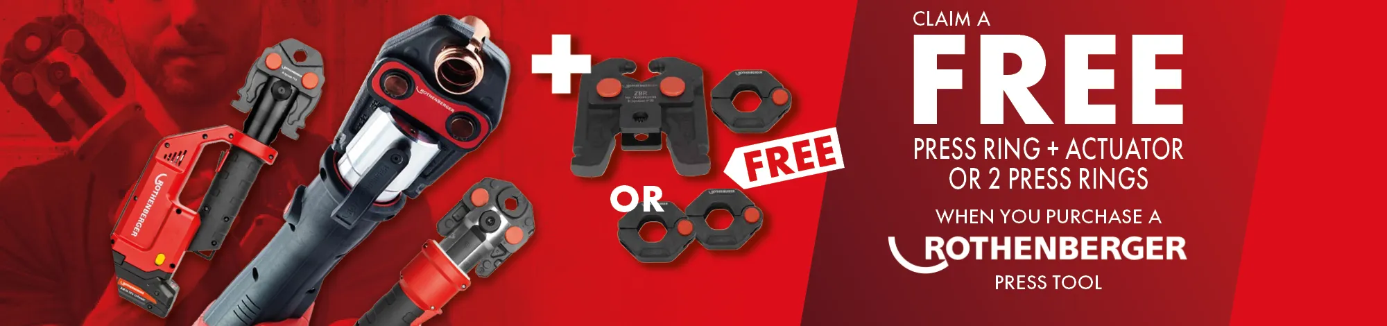 Rothenberger Redemption - Redeem 1 Free Press Ring + Actuator or 2 Free Press Rings When Buying A Press Machine