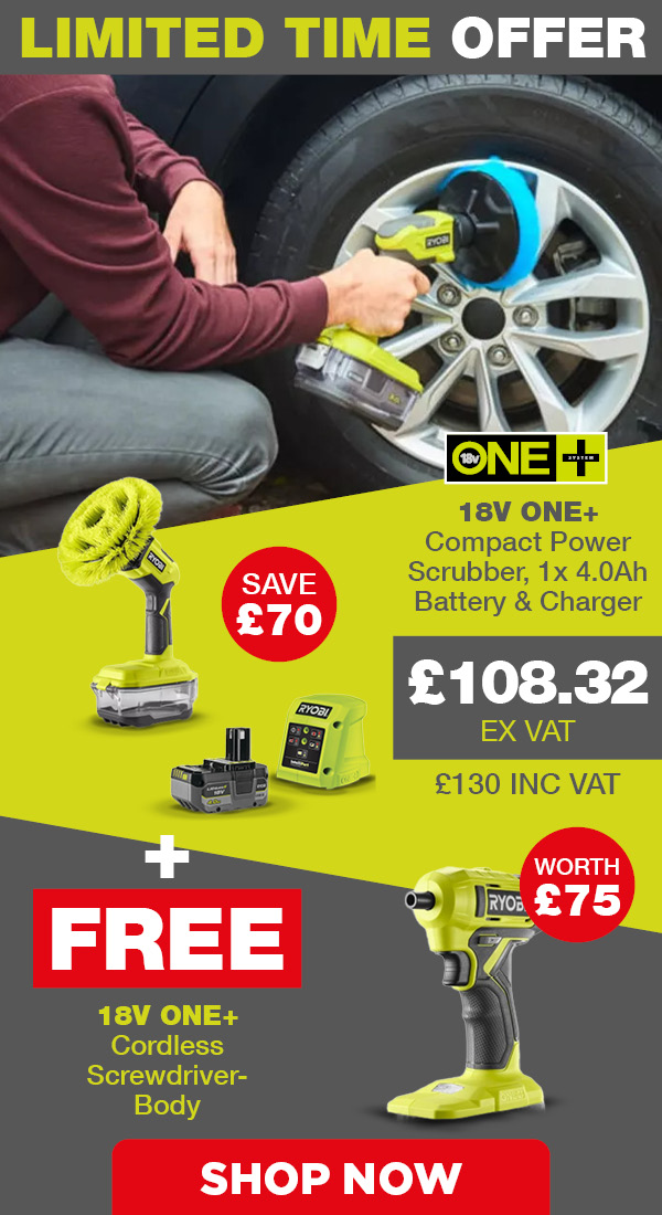 Ryobi 18V ONE+ Compact Power Scrubber deal