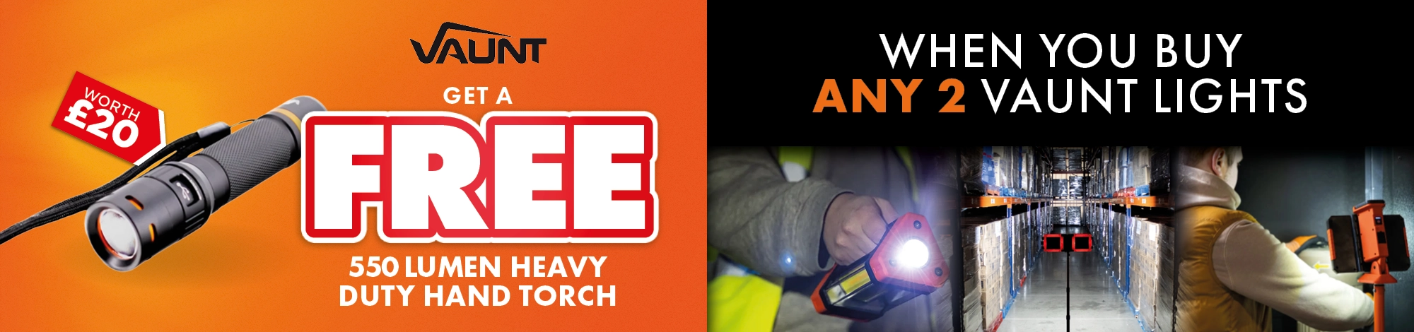 Vaunt Lighting - FREE VNT22014 worth £12.99 when you buy ANY 2 Vaunt Lights