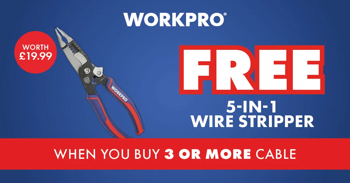 FREE 5-in-1 Wire Stripper when you buy 3+ Cable (WP291011 Worth £19.99) - Inline Banner