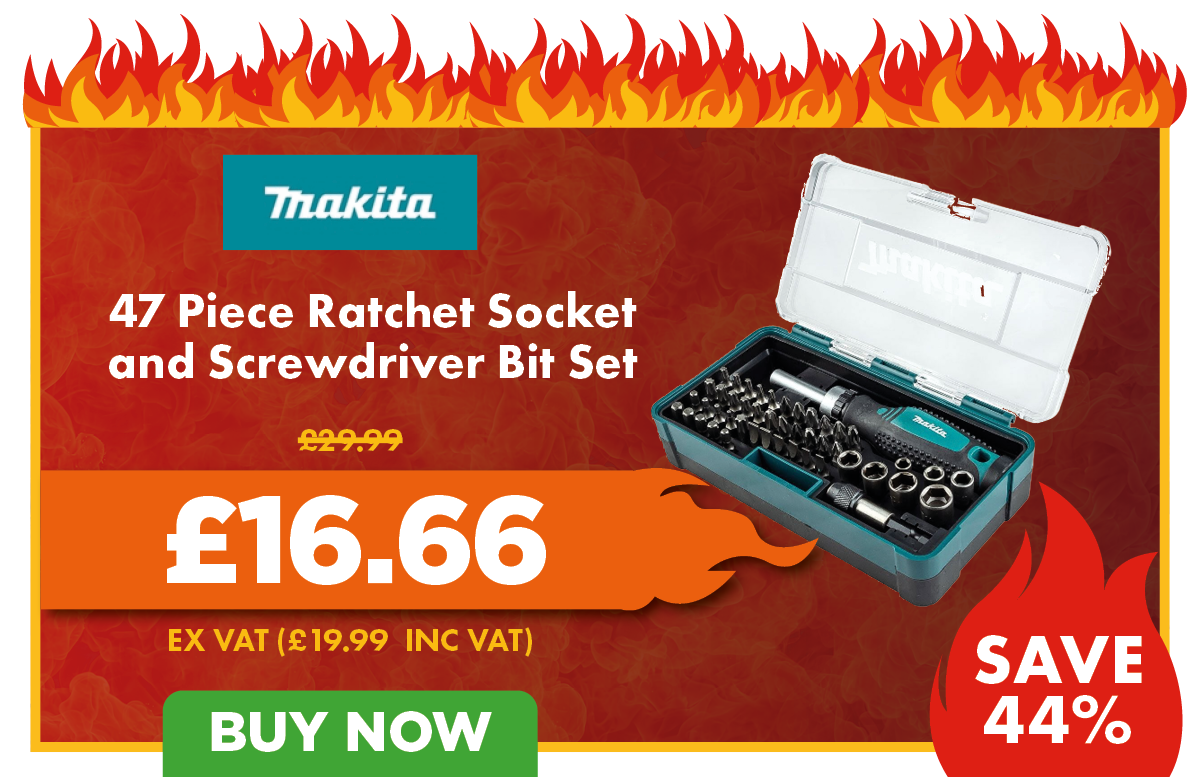 Makita 47 Piece Ratchet Socket and Screwdriver Bit Set