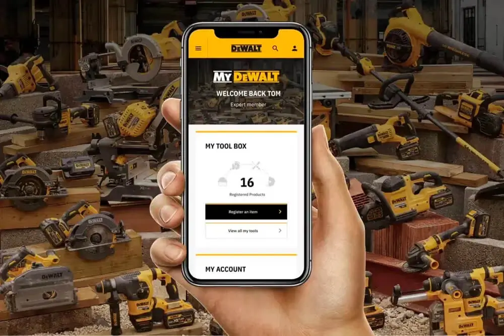 Image of DeWalt tools registration