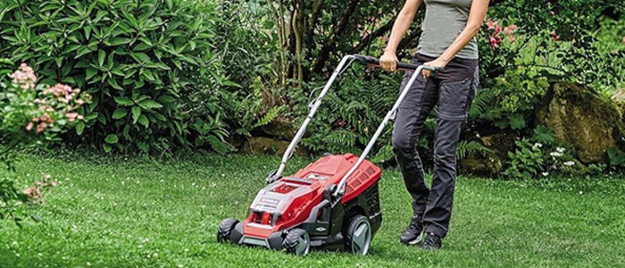 Image of a Einhell Lawnmower in use