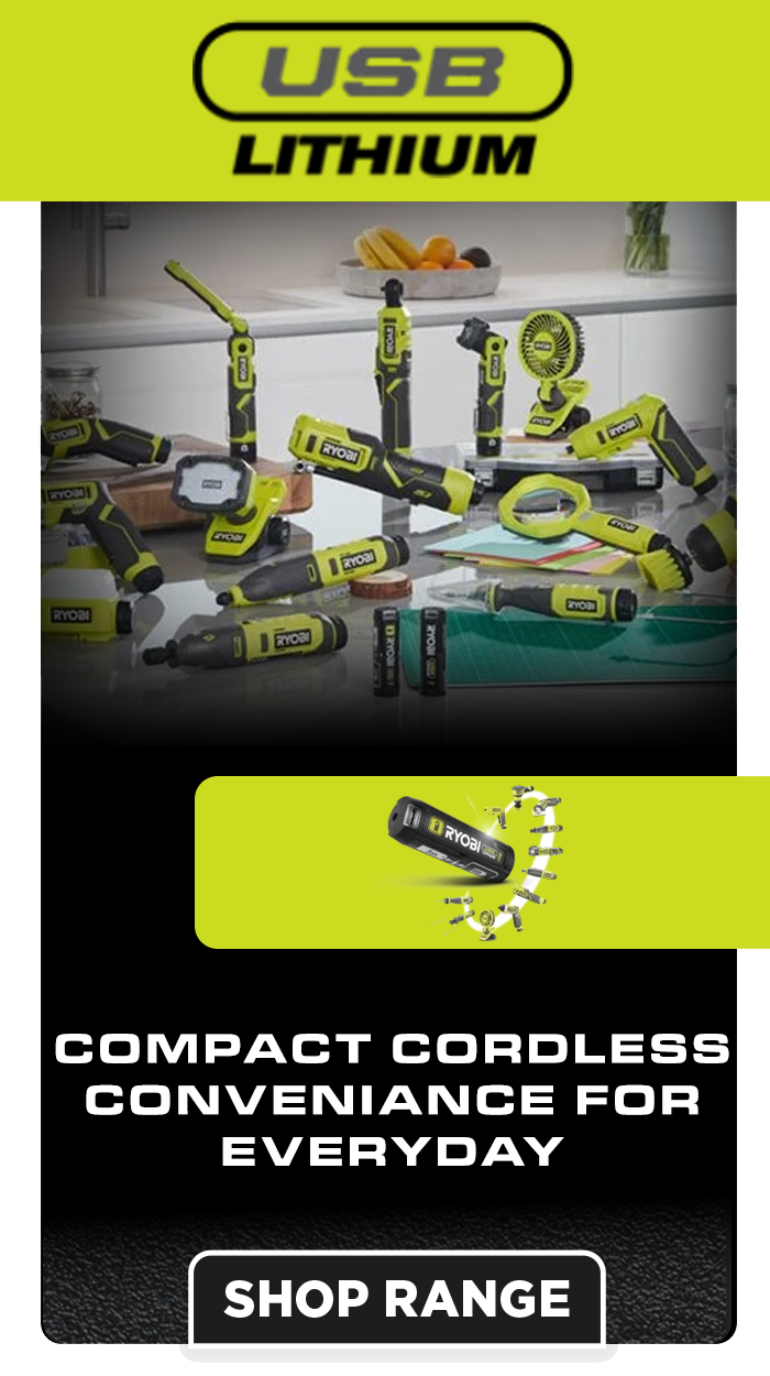 Ryobi USB Lithium Range