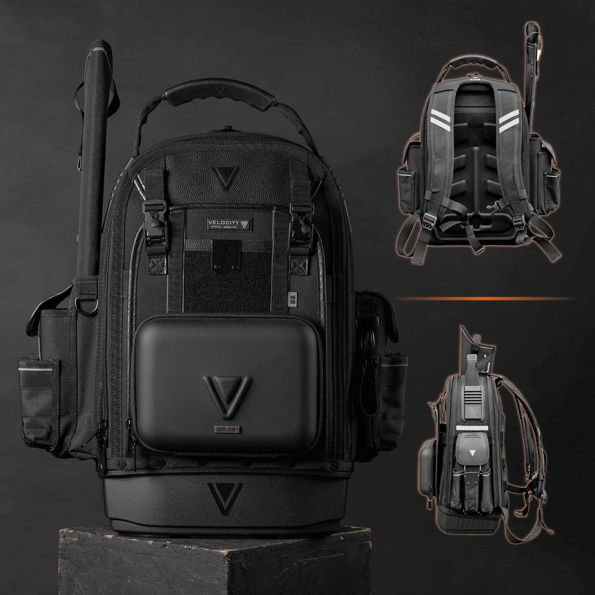Velocity Rogue 55 Carpenter's Backpack in Shadow Black